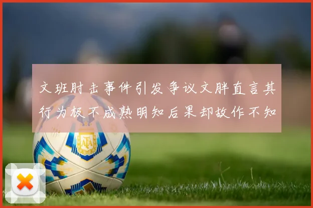 文班肘击事件引发争议文胖直言其行为极不成熟明知后果却故作不知
